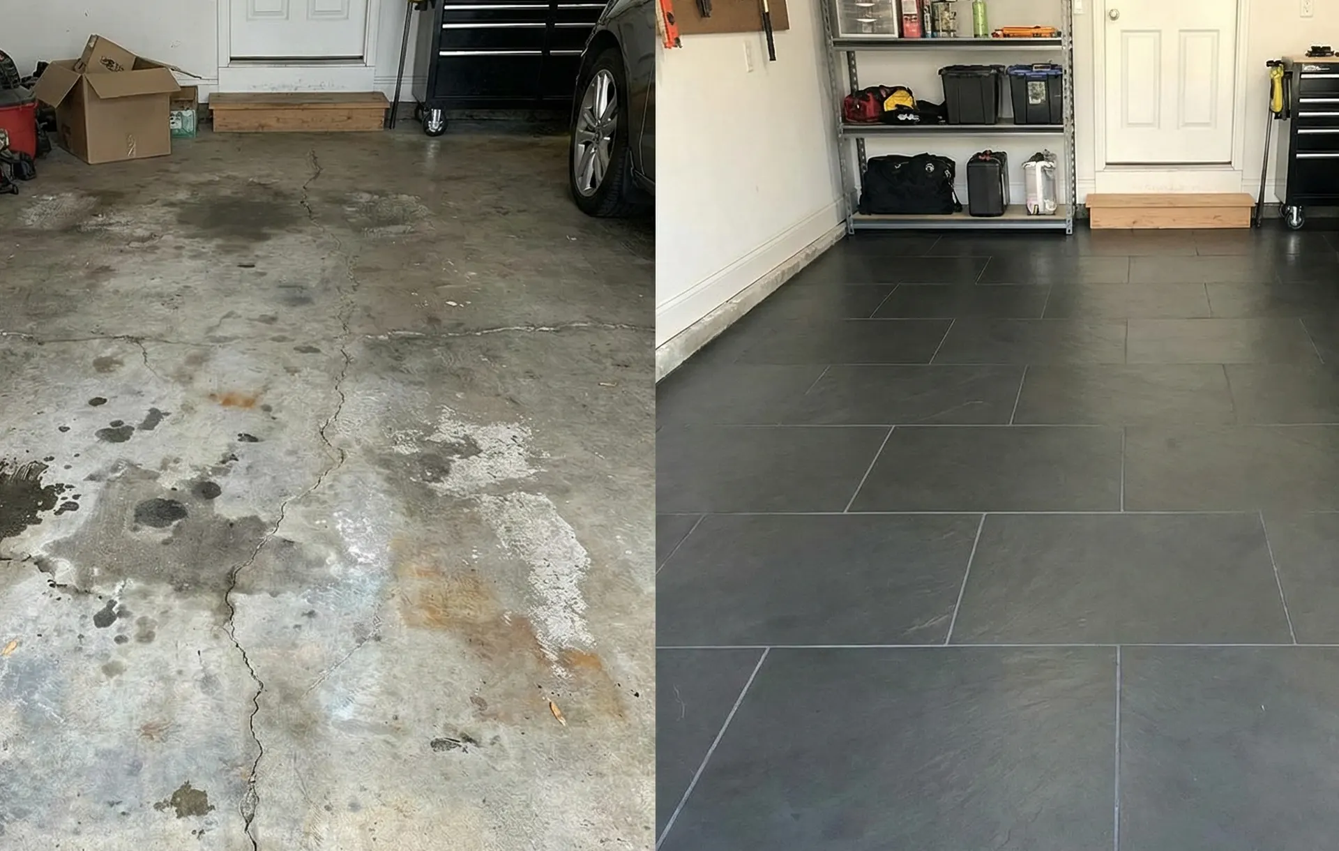 Residential garage floor coating installation