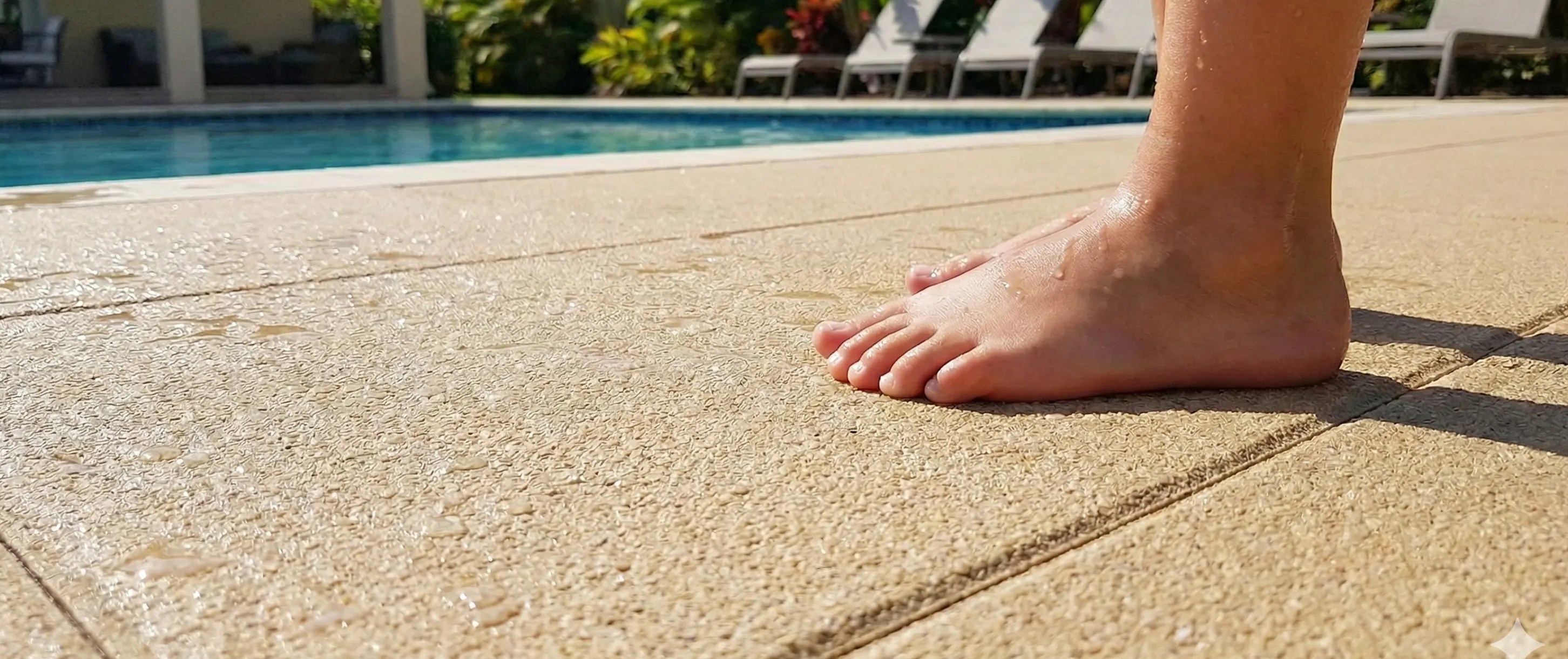 Pool deck coating installation
